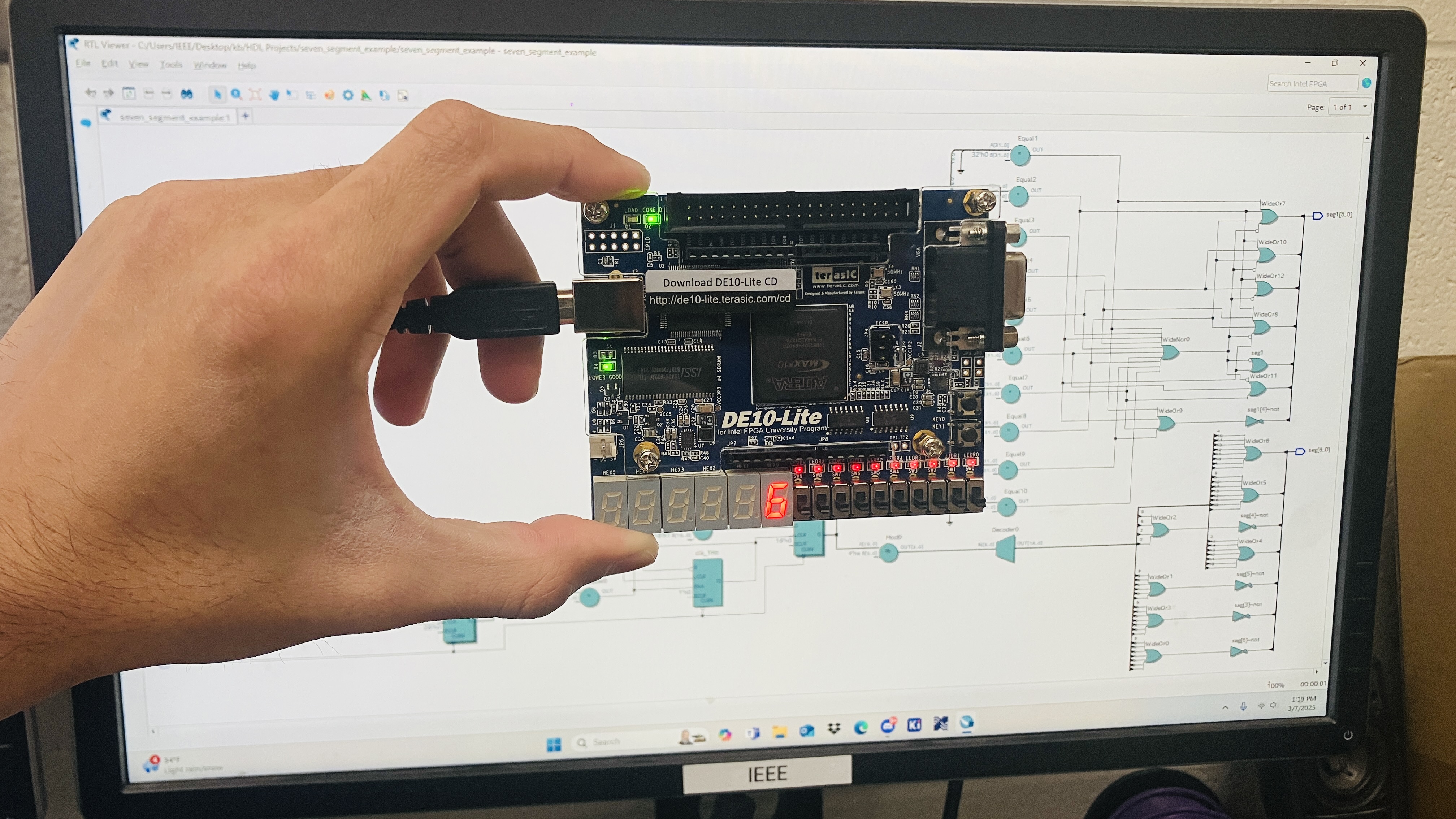 De 10 lite board from  silicon design workshop - spring 2025