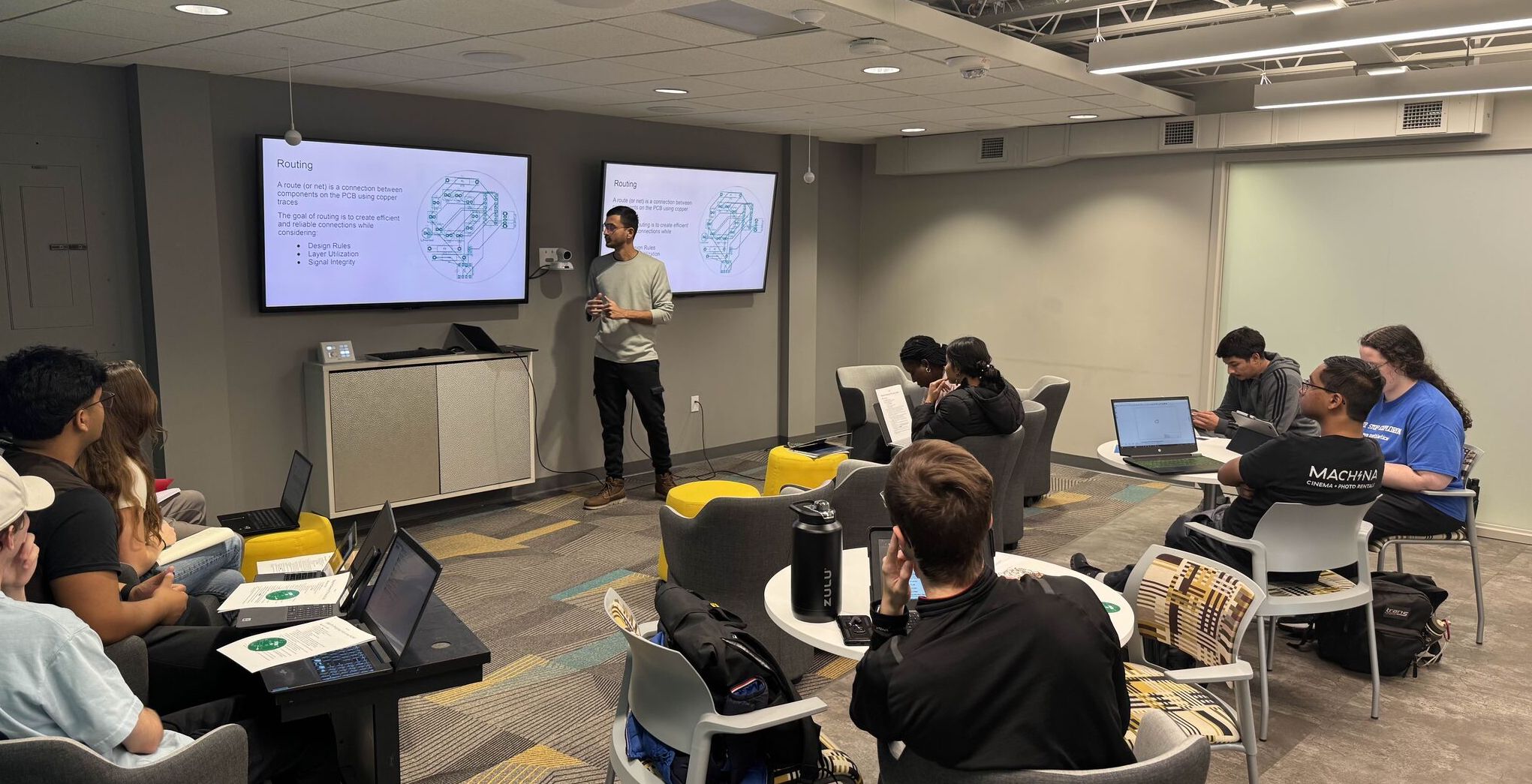 Speaking at pcb design workshop at design studio, purdue university - fall 2024